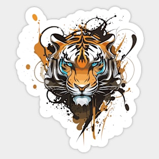 Graffiti Paint Tiger Creative Sticker